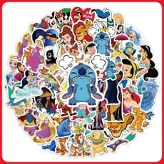50 Adesivos de PVC à Prova d'Água da Coleção de Desenhos Animados da Disney