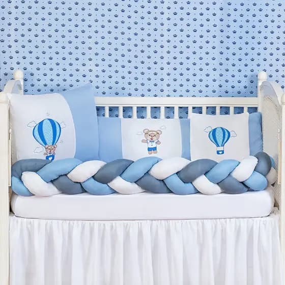 KIT PARA BERÇO COM TRANÇA SOFT BALAO 6 PEÇAS