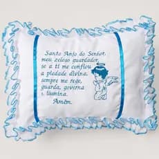 TRAVESSEIRO PARA BERCO COM REFIL DE SILICONE BORDADA SANTO ANJO