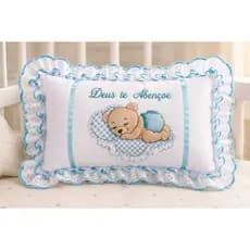 TRAVESSEIRO PARA BERCO URSO 35X25 CM COM ACABAMENTO EM LESE