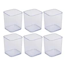 Kit 6 Porta objetos caneta multiuso acrílico Cristal transparente