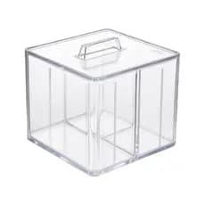 Organizador com tampa 3 divisórias cristal Dello