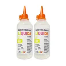 Kit 2 Cola de silicone líquida 250ml Leoarte, uso artístico e profissional