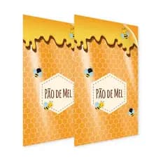 Saco poli decorado pão de mel 11x19,5cm Cromus com 100 unidades