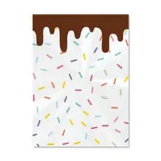 Saquinho transparente decorado granulado 11 x 19,5cm com 50 unidades