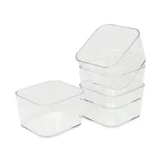 Porta objetos organizador multiuso pequeno cristal kit com 4 peças Dello
