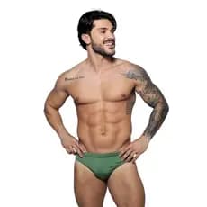 Sunga Slim Verde Bandeira Estampa Gel Garda Uomo