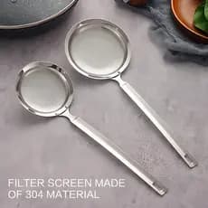 Colher De Filtro De Óleo De Qualidade Alimentar Alça Longa Ergonômica Protegendo As Mãos Do Calor . Reunião De Panela Qu