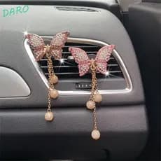 DARO Clipe De Carro Ambientador Borboleta Aroma Difusor Ar Condicionado Cravejado De Diamantes Ventilação