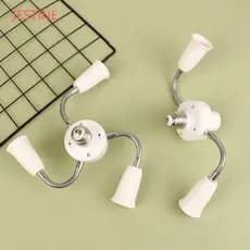 Conversor De Suporte De Lâmpada JESTINE E27 , Adaptador De Lâmpadas Flexíveis E27 Divisor De Soquete De Luz , Branco 2/3