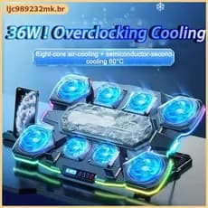 [MYBR] Notebook Cooler Semiconductor Cooling RGB Iluminação Ambiente Mudo Suporte De Resfriamento De Alta Potência Acess