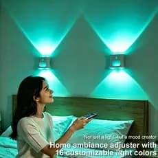 Lâmpada De Parede Com Sensor De Corpo Humano  , Luz Noturna Movimento Inteligente De 16 Cores , Controle Remoto