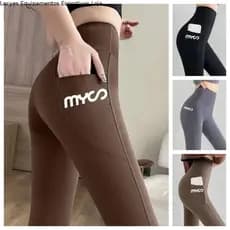 LACYES Calça Capri Feminina Para Corrida , Leggings Femininas Elásticas Justas Com Bolso , Modelador Respirável Sem Cost