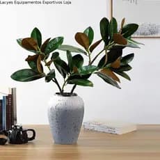 LACYES Simulado Ramo De Árvore De Magnólia , Folhas De Borracha Grande Planta Artificial , Plantas Artificiais De 110cm