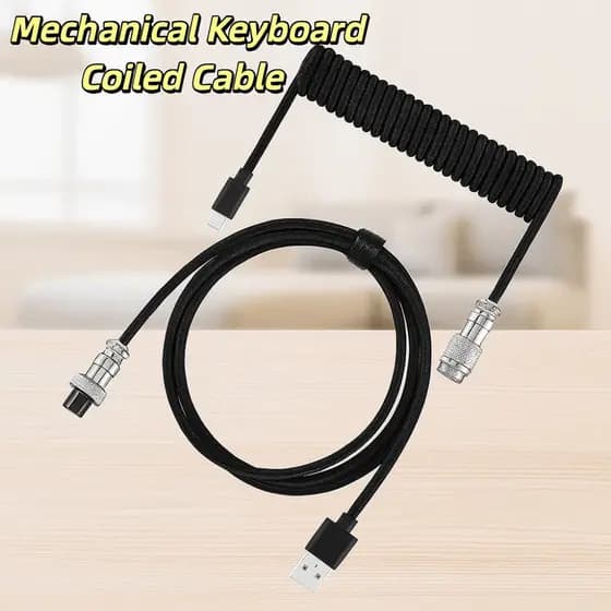 Cabo Enrolado Para Teclado Mecânico  , USB Tipo C De Com Design De Comprimento Máximo