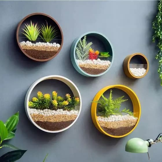 Vaso De Flores Criativo Decoração De Parede Sala Pendurado Cesta Fixado Na Sem Perfuração Recipiente De Planta