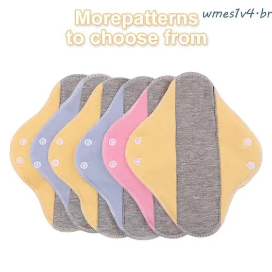 WMES 6 Peças De Almofadas De Pano Menstrual , Guardanapo Sanitário De Grafeno Reutilizável , Forro De Calcinha Lavável M