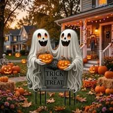 Estaca Fantasma De Halloween WMES , Decoração De Jardim De Abóbora Acrílica , Placa De Enfeites Com Soquete De Piso Plan