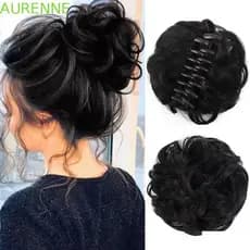 Coque De Cabelo Bagunçado AURENNE , Sintético Curto Encaracolado Ondulado , Extensões De Rabo De Cavalo Fofo