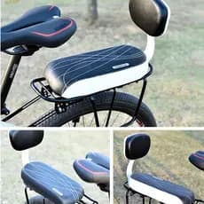 ISITAB Assento Infantil Para Bicicleta Preto Confortável Almofada De Descanso Couro PU À Prova De Choque Traseiro
