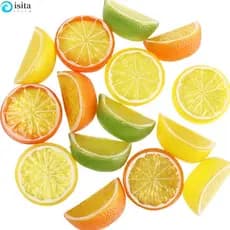ISITA Fatia De Limão Artificial Plástico Realista Casa Frutas Falsas Crianças Brinquedos Cognitivos Decoração De Festa S