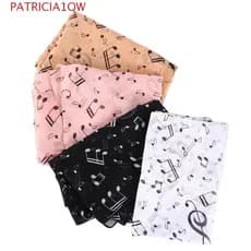 PATRICIA1OW Lenço Estampado Com Nota Musical Na Moda Feminina De Pescoço Feminino Acessório Folha Xale
