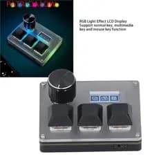 PATRICIA1OW Teclado Mecânico Programável , Com Botão Multifuncional , Chave Quente De Uma Mão , Mini De 3 Teclas