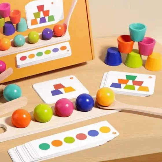 Brinquedo De Bloco De Construção Infantil  , Bola Colorida Criativa Montessori Brinquedos De Combinando Com Cor