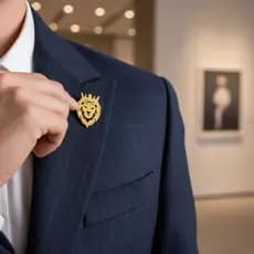 Broche De Animal  , Emblemas De Colar De Terno De Aço Inoxidável De Leão , Alfinetes De Lapela Vintage Estilo P