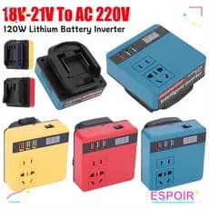 ESPOIR 1 Unidade Inversor De Bateria , Transformador Inteligente Multifuncional 18V 20V A 220V , Plugue Duplo 120W Traba