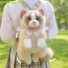 SHEENGD1 Mochila Simulada Para Gato Fantoche , Bolsas Escolares Fofas E Super Realistas Gatos De Pelúcia , Bichos