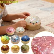 SHEENGD1 Dumpling Squishes , Bolas Sensoriais Gigantes Brilhantes De Pão Arco-Íris , Brinquedo Mole Macio E Bonito