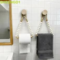 Suporte De Tecido SHEENGD1 , Toalheiro De Corda Com Detalhe De Contas Estilo Nórdico , Montado Na Parede