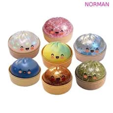 NORMAN Dumpling Squishes , Bolas Sensoriais Brilhantes De Pão De Pitada , Brinquedo Mole Macio Em Forma De Bolinho De Ar