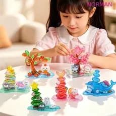 Adesivos Empilháveis De Cristal 3D NORMAN , Decalques DIY Engraçados Multifuncionais Em Relevo De Desenhos Animados Fofo