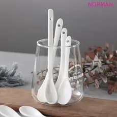 Colher De Agitação NORMAN , Colheres Brancas De Cerâmica Com Cabo Longo , Mini Café Criativa , Sobremesa De Açúcar