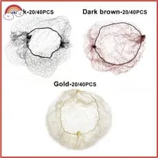 Rede Para Peruca 20/40Pcs Touca De Tela Elástica Rede De Cabelo Invisível Ferramenta De Coque