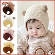 3-36 Meses Bebê Malha Inverno Quente Gorro Touca Infantil Proteção De Orelha Chapéus