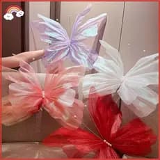 Borboleta Artificial Gigante 50cm De Chiffon - Decoração De Seda Para Fotografia E Jardim