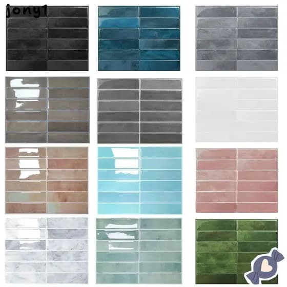 Adesivos De Parede De Azulejo Autoadesivos THUY , Papel À Prova D'água De Óleo , Decalque Umidade Antiincrustante