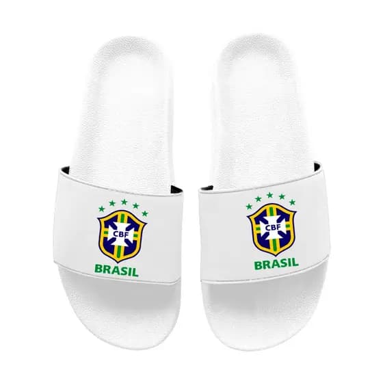 Chinelo Slide Unissex Leve Estampado Macio Leve Feminino Masculino Sola Branca Brasil
