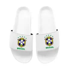 Chinelo Slide Unissex Leve Estampado Macio Leve Feminino Masculino Sola Branca Brasil
