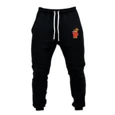 Calça Moletom Unissex Moda Punho Algodão Caqui Preto Estampado Ursinho