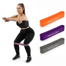 Kit 3 Faixas Elásticas Resistencia Mini Bands Para Exercícios Multifuncional Yoga Pilates Fisioterapia e Treino Academia