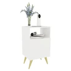 Mesa de Cabeceira Com Porta Nicho Quarto Casal Decoração Retro Rapallo