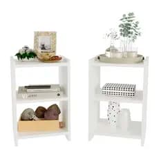 Kit 2 Mesas de Cabeceira Retro para Quarto Casal ou Solteiro Nicho Decoração América