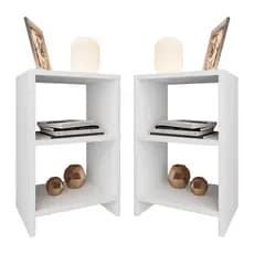 Kit 2 Mesas de Cabeceira Pequena e Elegante Estilo Minimalista Ibiza