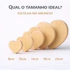 Coração Madeira Pinus - lindo acabamento - Serve Como porta copos Tabuas de Frios artesanato