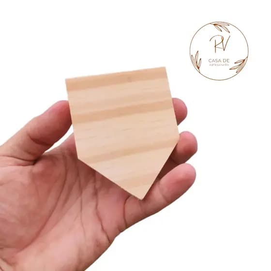 kit 6 flâmulas madeira pinus 9x7 ou 7x5cm pequena com ou sem furo excelente acabamento