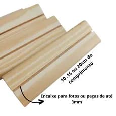 Kit 10 Suportes de Madeira Pinus para Placas Fotos MDF Artesanato 10 12 15 20cm